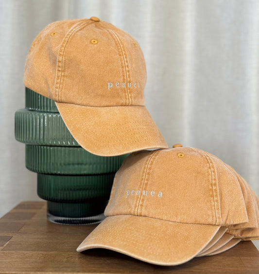 Organic cotton hat mustard yellow