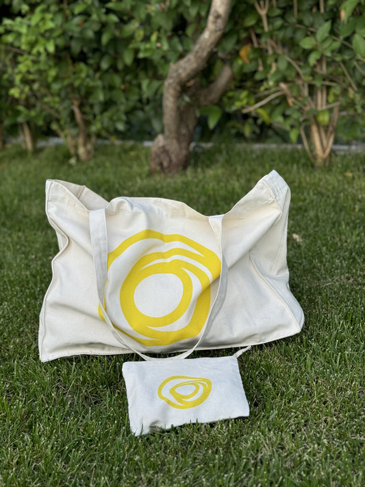 Organic canvase shopper bag SOLAR YELLOW ☀️